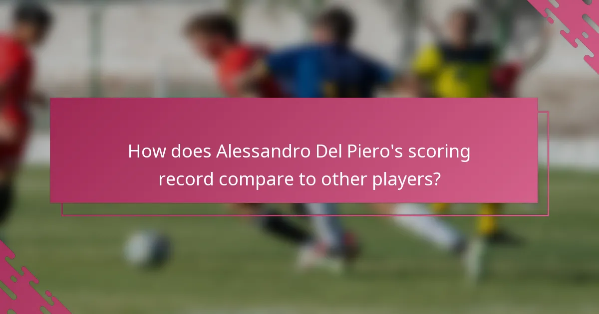 How does Alessandro Del Piero's scoring record compare to other players?