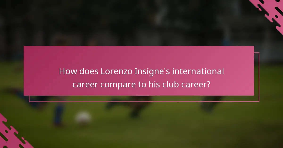 How does Lorenzo Insigne's international career compare to his club career?