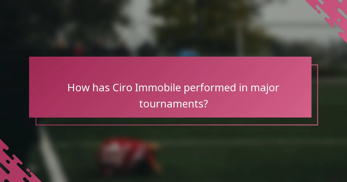 How has Ciro Immobile performed in major tournaments?