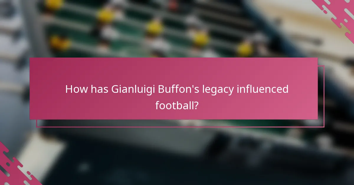How has Gianluigi Buffon's legacy influenced football?