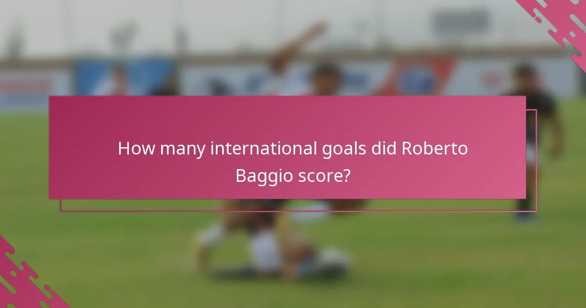 How many international goals did Roberto Baggio score?