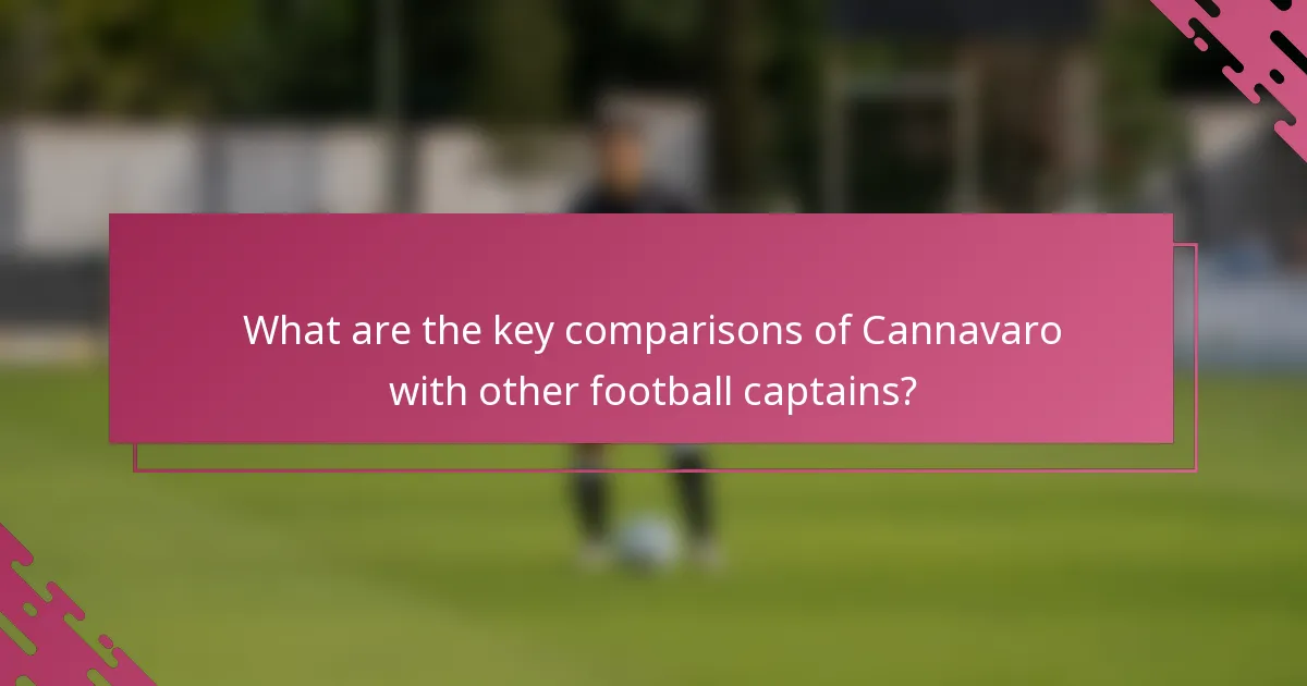 What are the key comparisons of Cannavaro with other football captains?